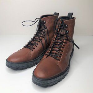 Radix Lab Hood Wurkshu Brown Leather Mens Combat